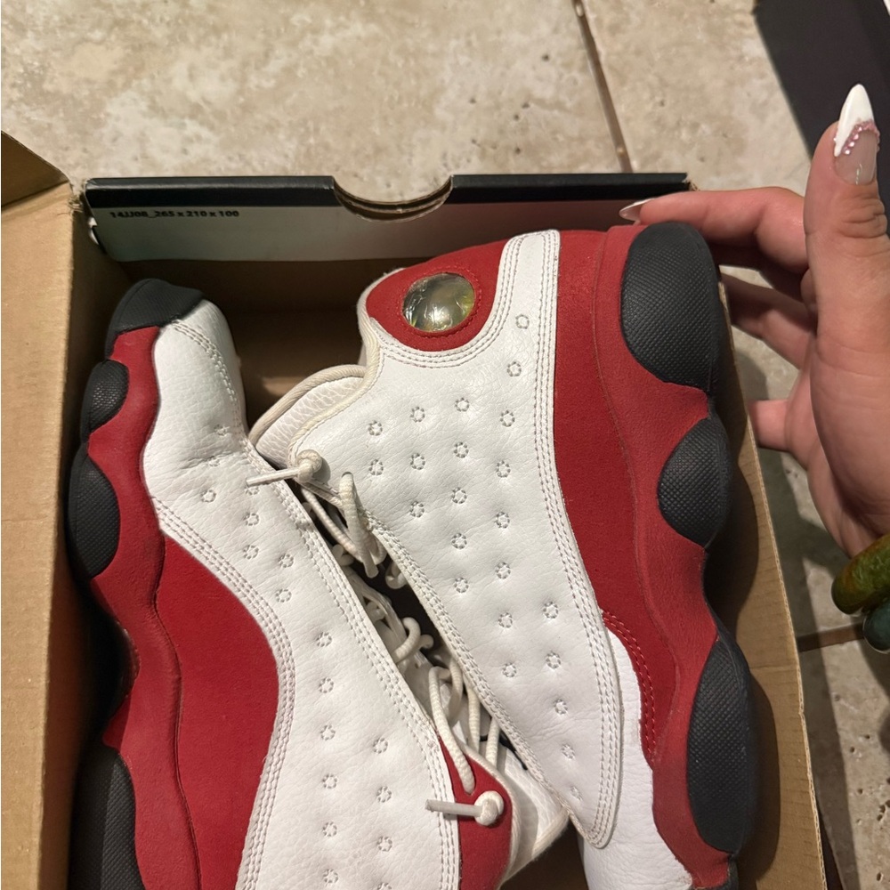 Jordan Air 13 Retro BG in White, Black, and Red